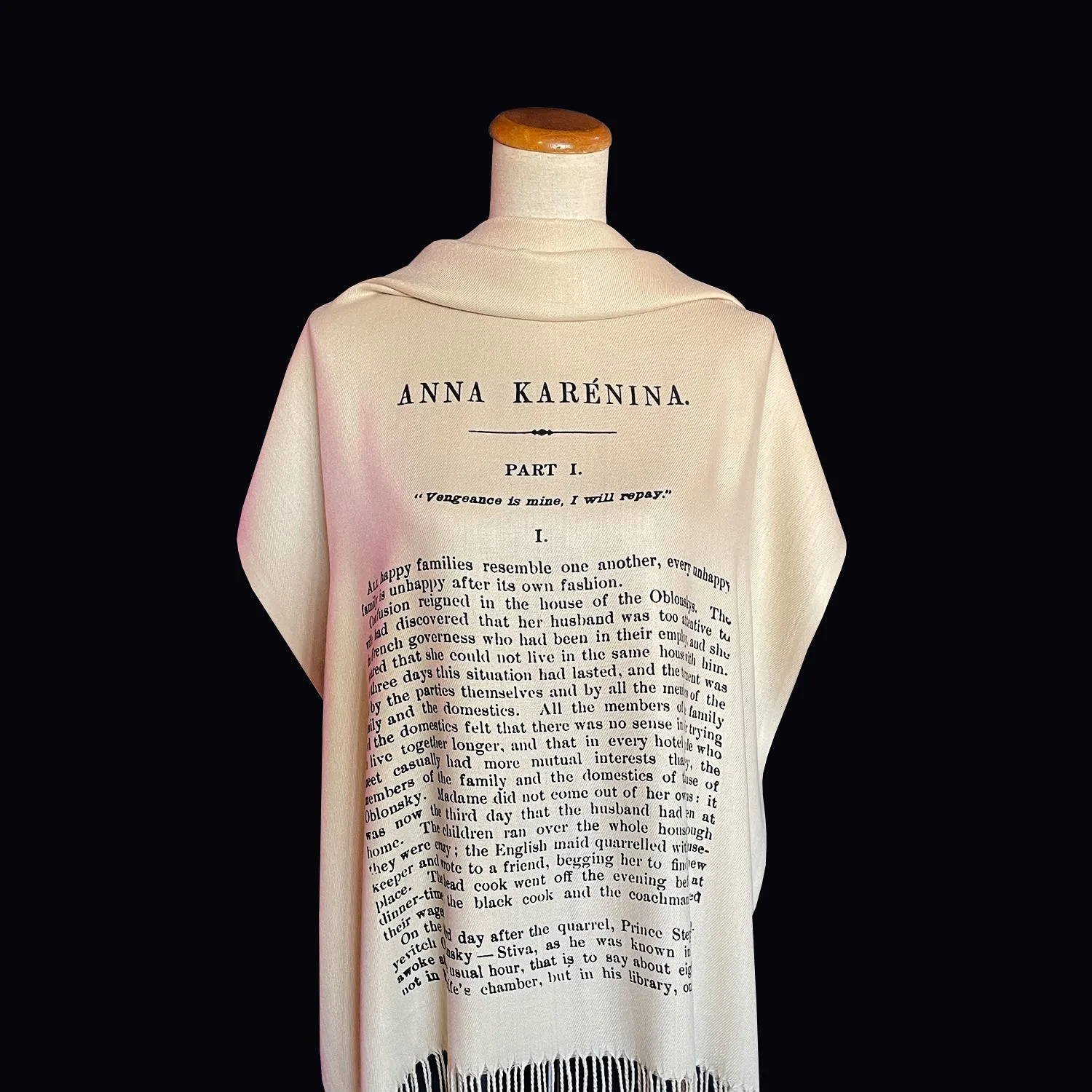 Anna Karenina by Leo Tolstoy Scarf/Shawl/Wrap- English version. Literary Scarf, Book Scarf, Bookish Gift, Classical Literature.