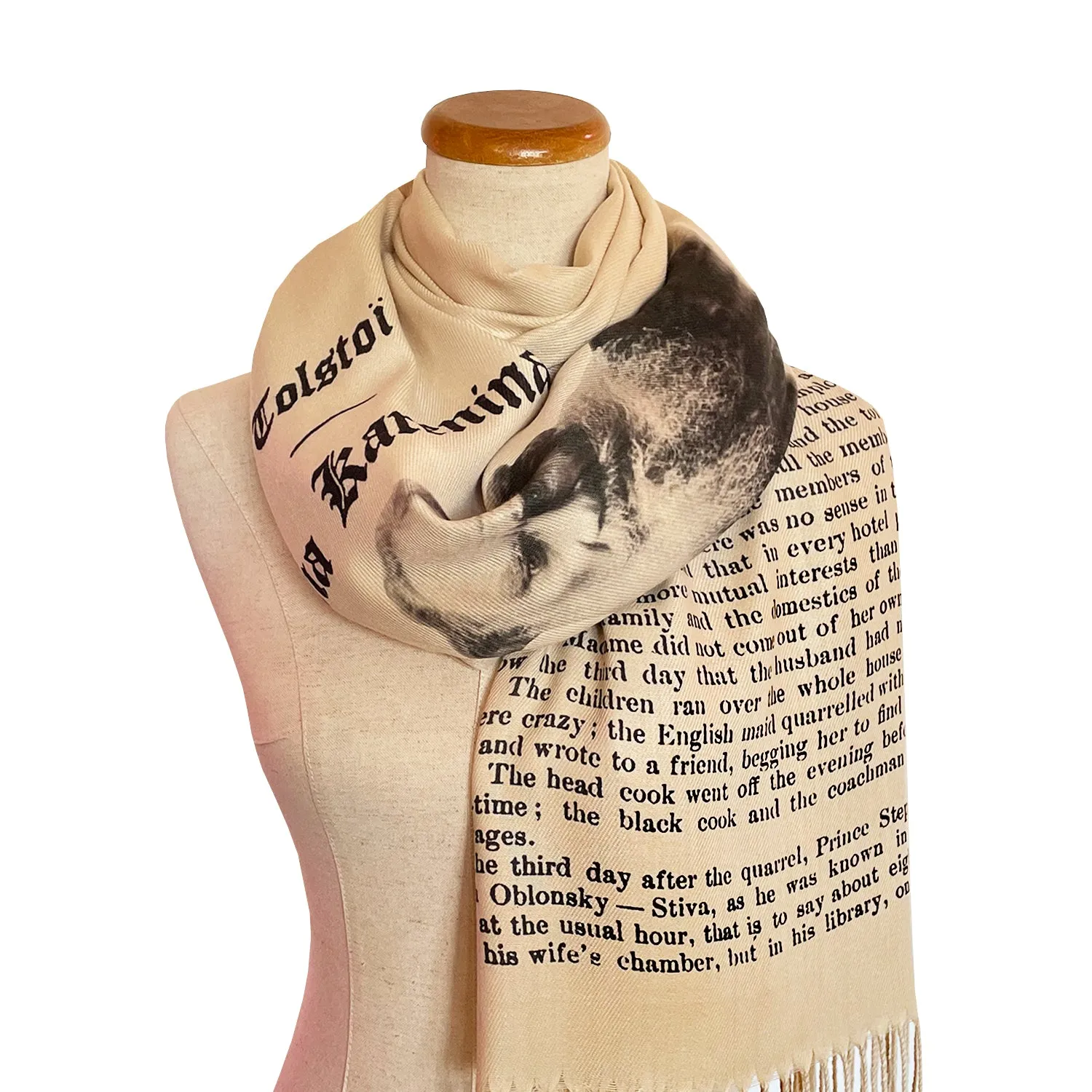 Anna Karenina by Leo Tolstoy Scarf/Shawl/Wrap- English version. Literary Scarf, Book Scarf, Bookish Gift, Classical Literature.