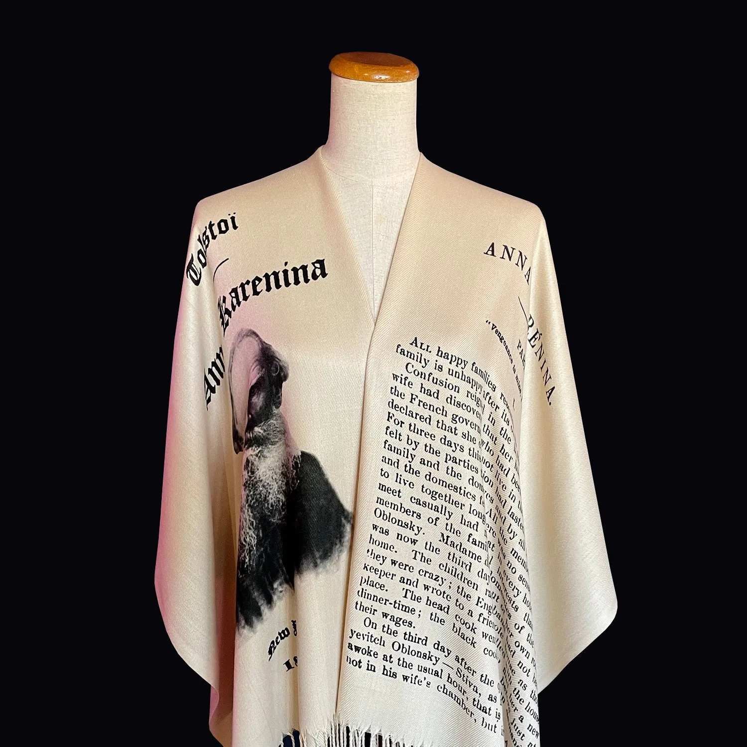 Anna Karenina by Leo Tolstoy Scarf/Shawl/Wrap- English version. Literary Scarf, Book Scarf, Bookish Gift, Classical Literature.