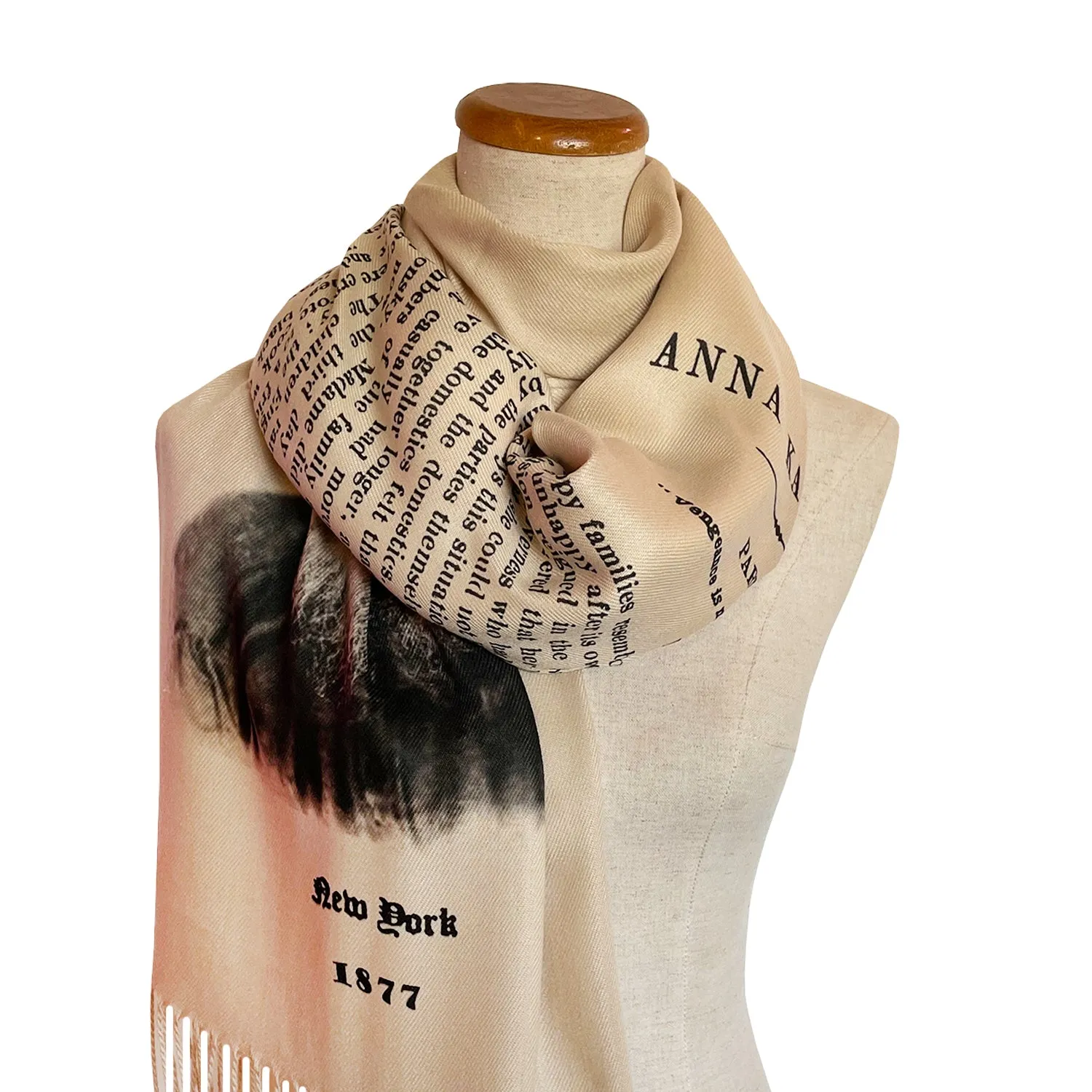 Anna Karenina by Leo Tolstoy Scarf/Shawl/Wrap- English version. Literary Scarf, Book Scarf, Bookish Gift, Classical Literature.