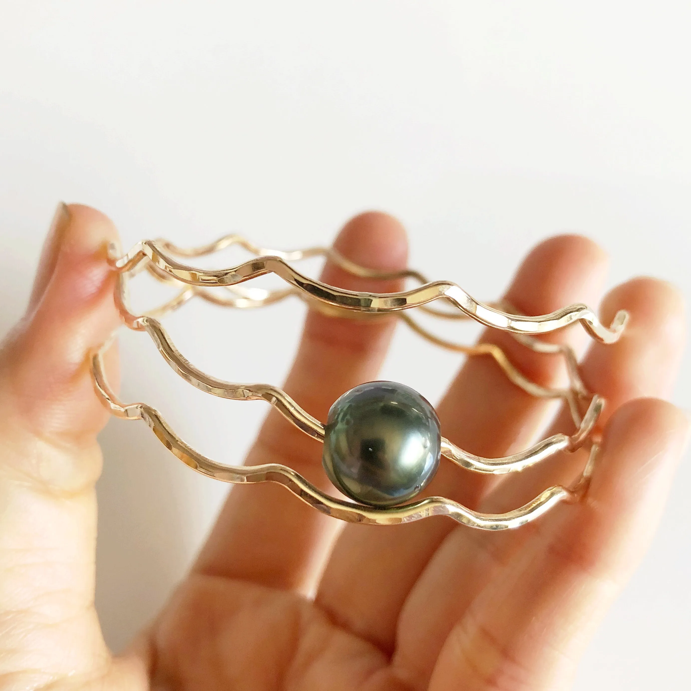 Bangle TOMI - tahitian pearl (B394)