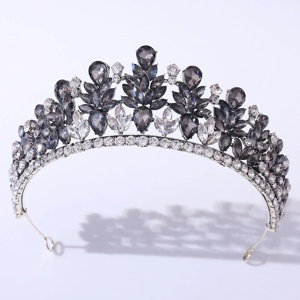 Baroque Vintage Crystal Leaf Design Tiara- Crown- Bride or Quinceañera Hair Accessory