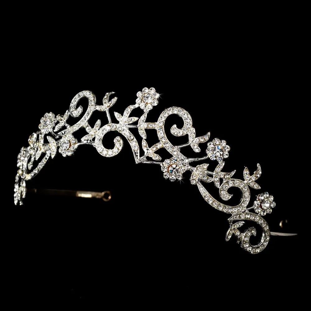 Beautiful Sparkling Crystal Swirl Bridal Tiara