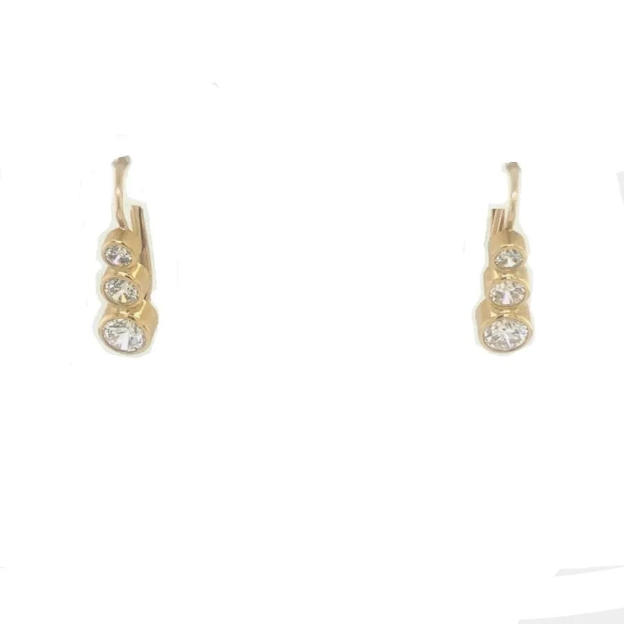 Bezel Set Cubic Zirconia Drop Earrings