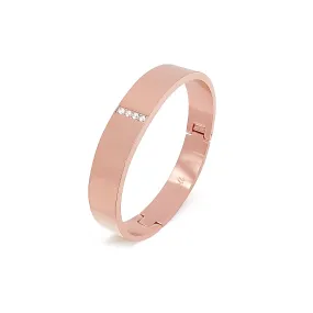 BG223RGP B.Tiff 4-Stone High Polish Rose Gold Wide Bangle Bracelet