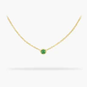 Birthday Necklace May - Emerald 14k gold necklace