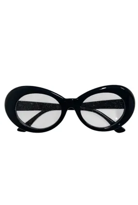 Black Glitter Cobain Style Glasses