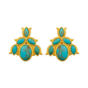 Bluebell Stud Earrings - Turquoise