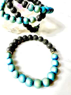 Bracelet, Blue Druzy, Stone of Positive Energy