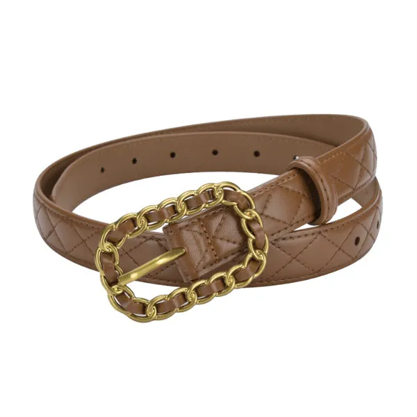 Caramel Women Genuine Leather Belt 焦糖色女士真皮皮带 KCBELT1049