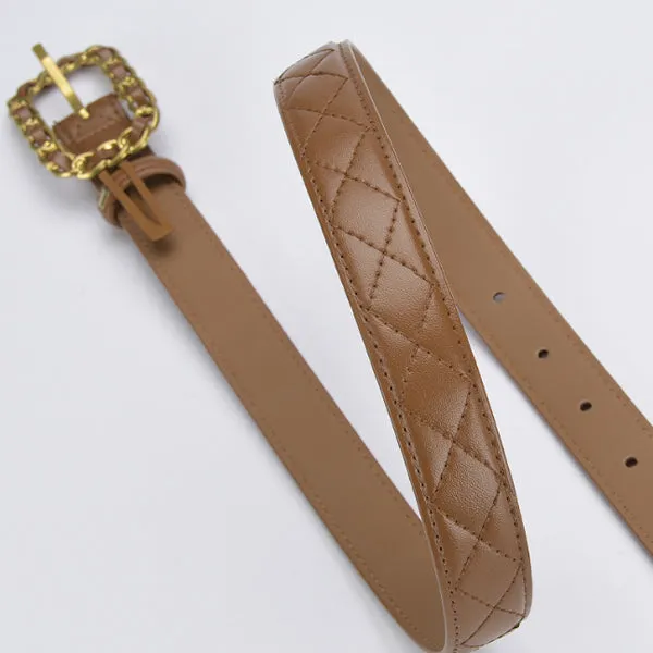 Caramel Women Genuine Leather Belt 焦糖色女士真皮皮带 KCBELT1049