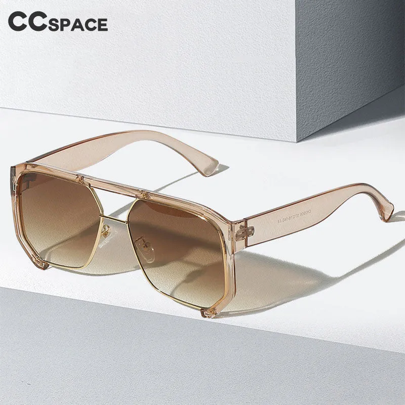 CCspace Unisex Semi Rim Square Tr 90 UV400 Sunglasses 56217