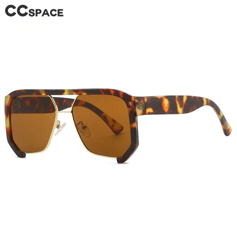 CCspace Unisex Semi Rim Square Tr 90 UV400 Sunglasses 56217