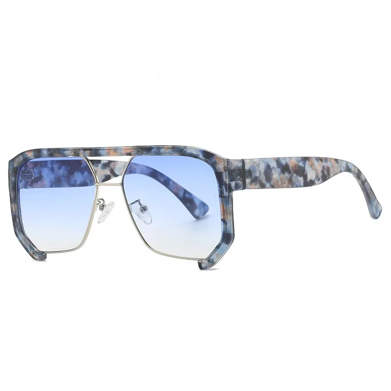 CCspace Unisex Semi Rim Square Tr 90 UV400 Sunglasses 56217