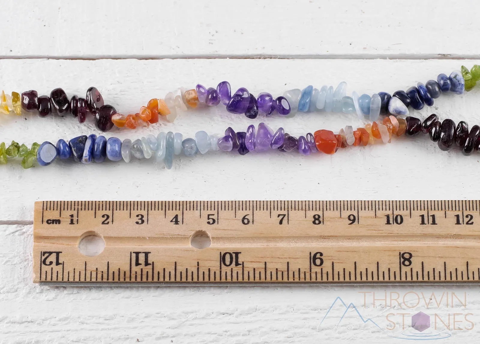 CHAKRA Crystal Necklace - Chip Beads - Long Crystal Necklace, Beaded Necklace, Handmade Jewelry,  E0810