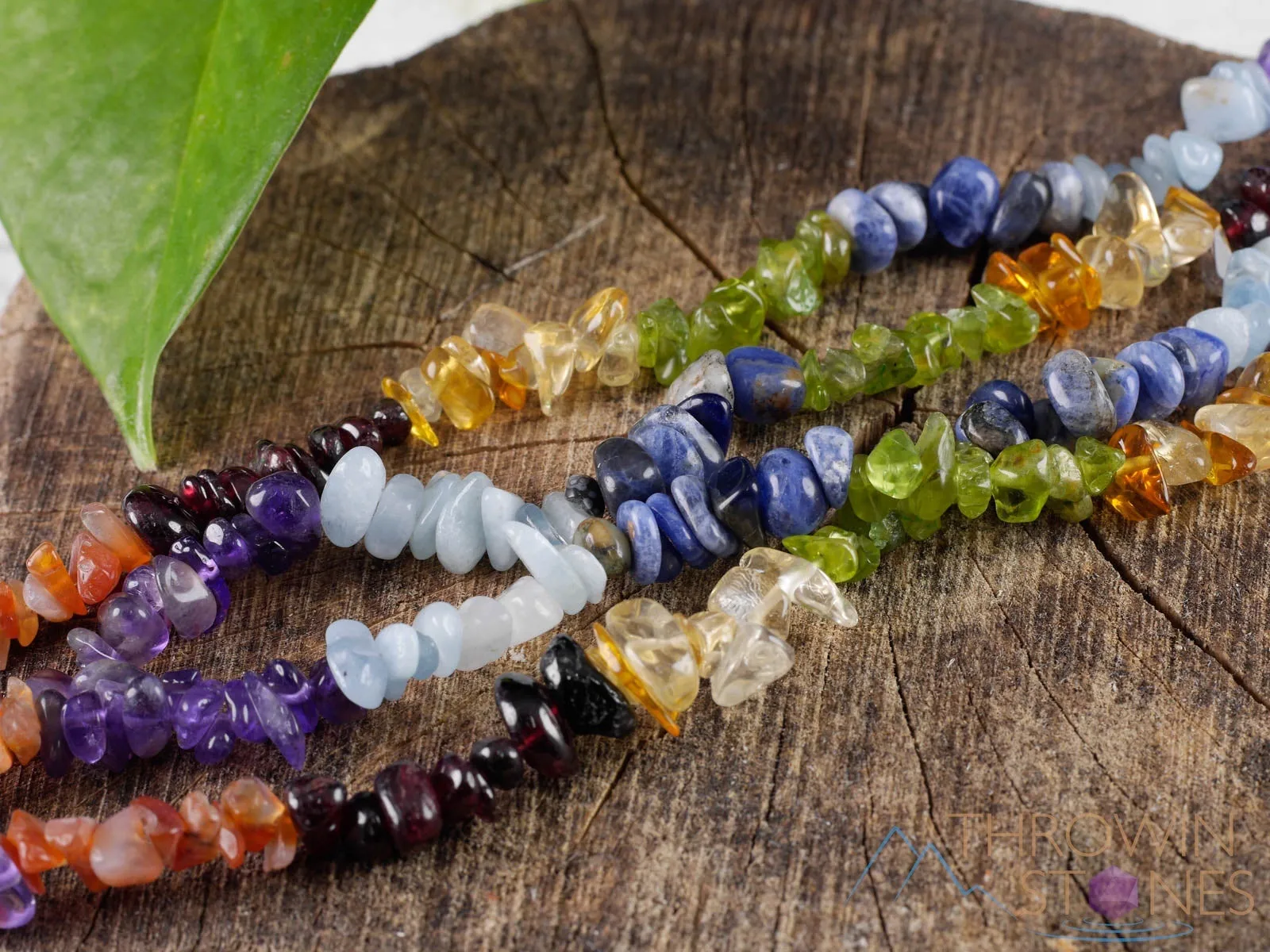 CHAKRA Crystal Necklace - Chip Beads - Long Crystal Necklace, Beaded Necklace, Handmade Jewelry,  E0810