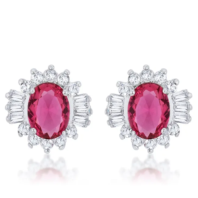 Chrisalee Vintage Ruby Halo Earrings