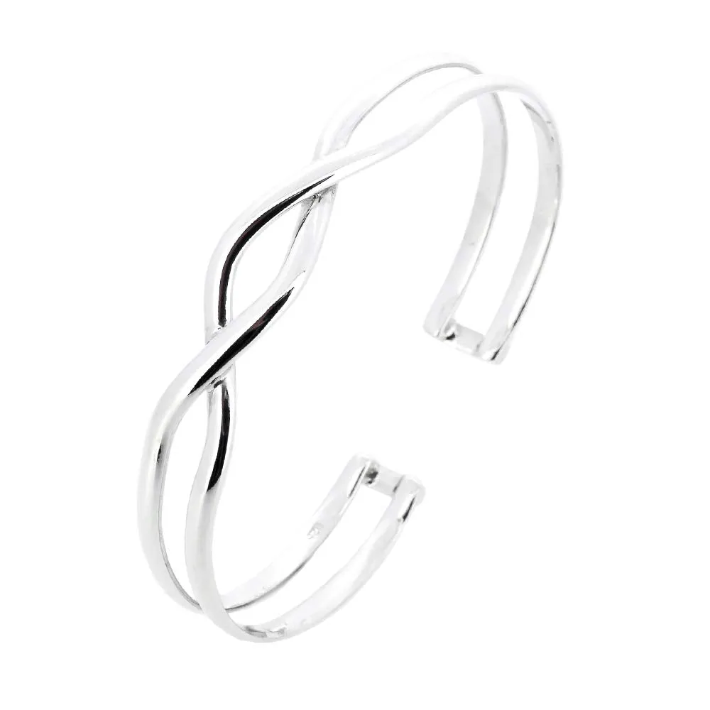 Classic 925 Sterling Silver Bangle Bracelet for Women and Girls - Adjustable