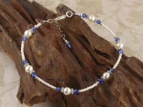 Classic - Fashion Something Blue Wedding Sapphire Heart Anklets