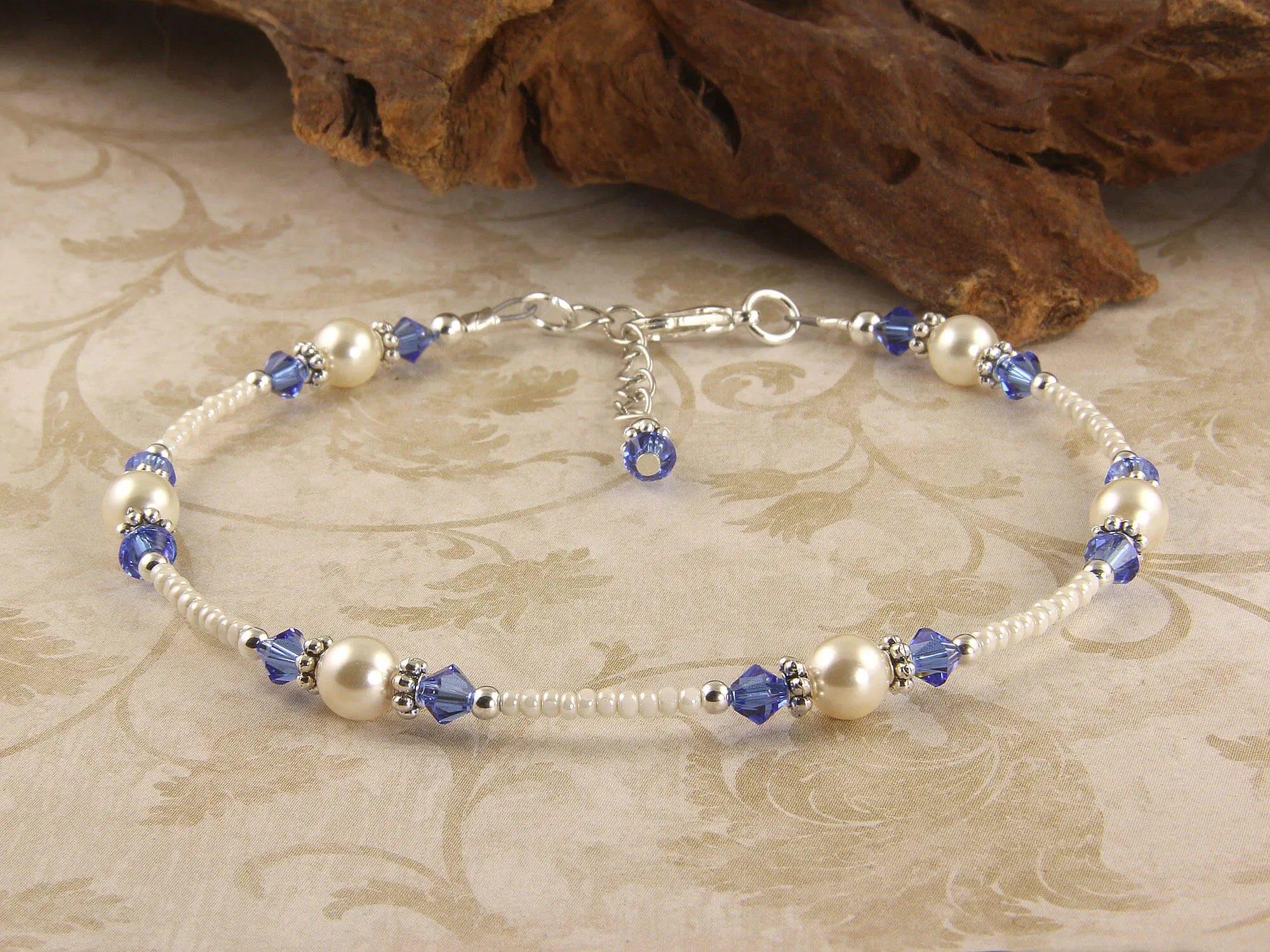 Classic - Fashion Something Blue Wedding Sapphire Heart Anklets