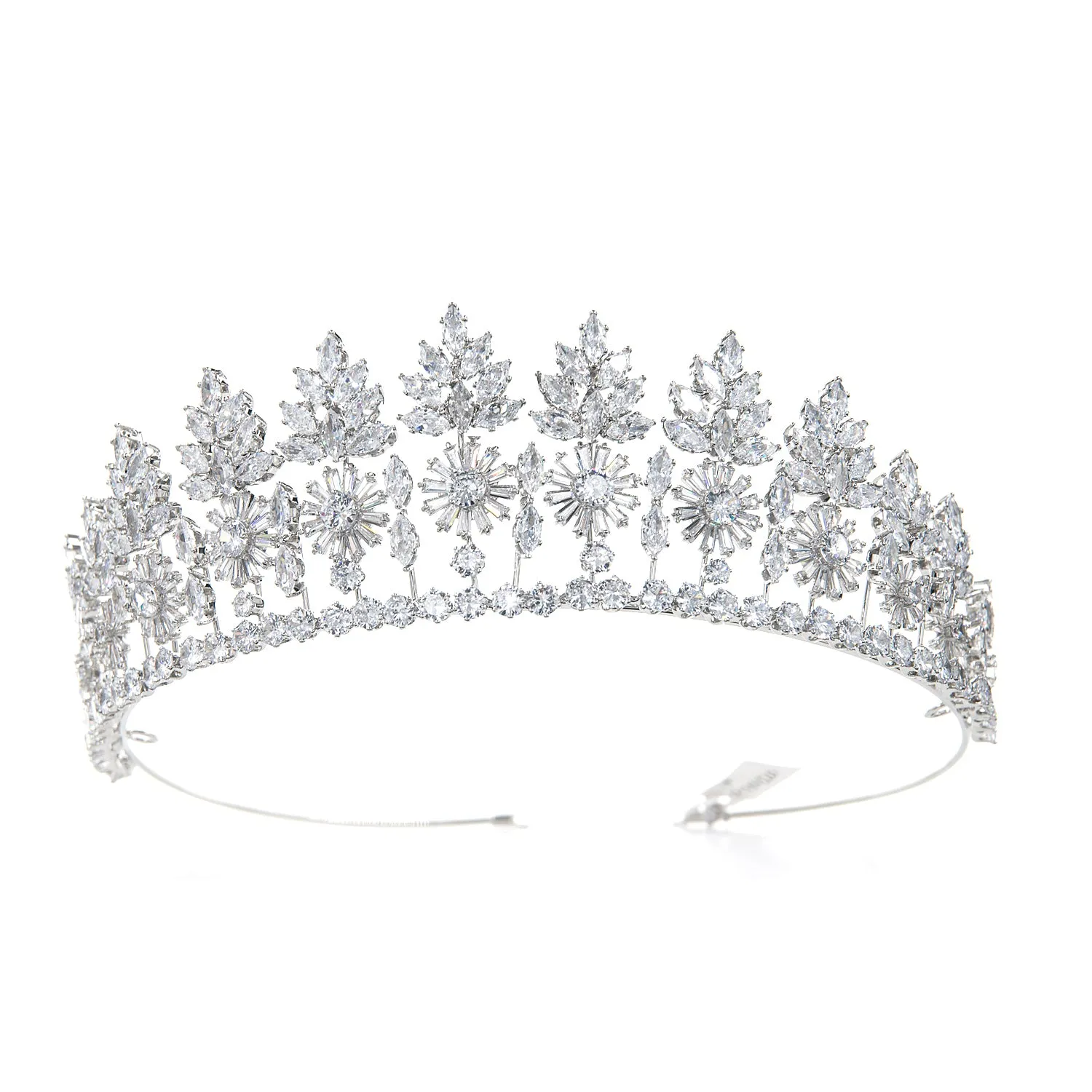 Classic Zirconia Wedding Tiara,Women's Crystal Big Tiara for Bride,Prom,Party Head Accessories GS0050