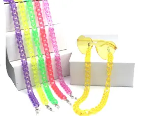 Colorful Big Chain Eyewear Holder with Clip for Mask