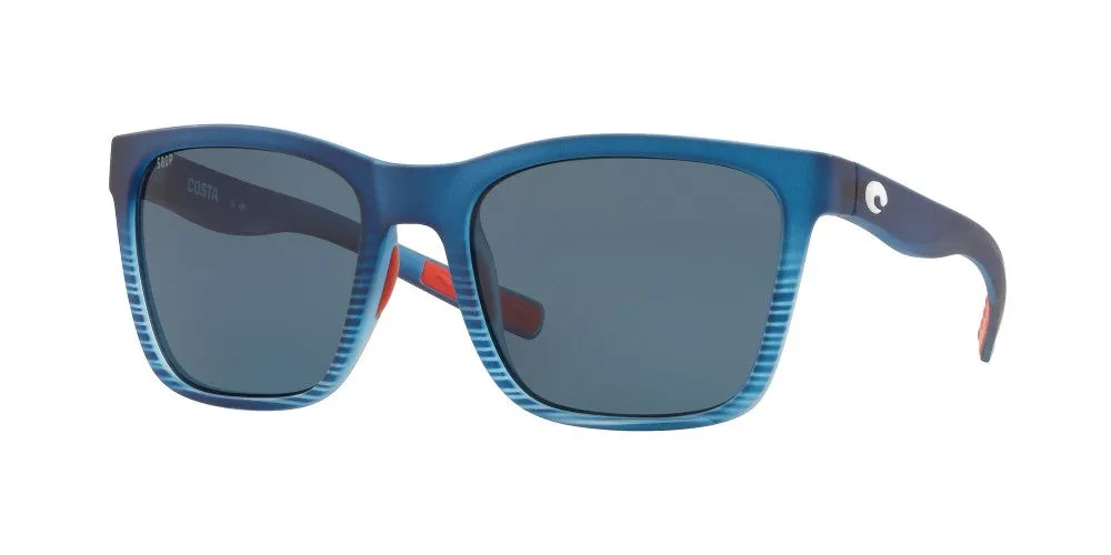 Costa Del Mar Womens Panga Matte Blue Fade Frames - Gray 580 Plastic Lens - Polarized Sunglasses