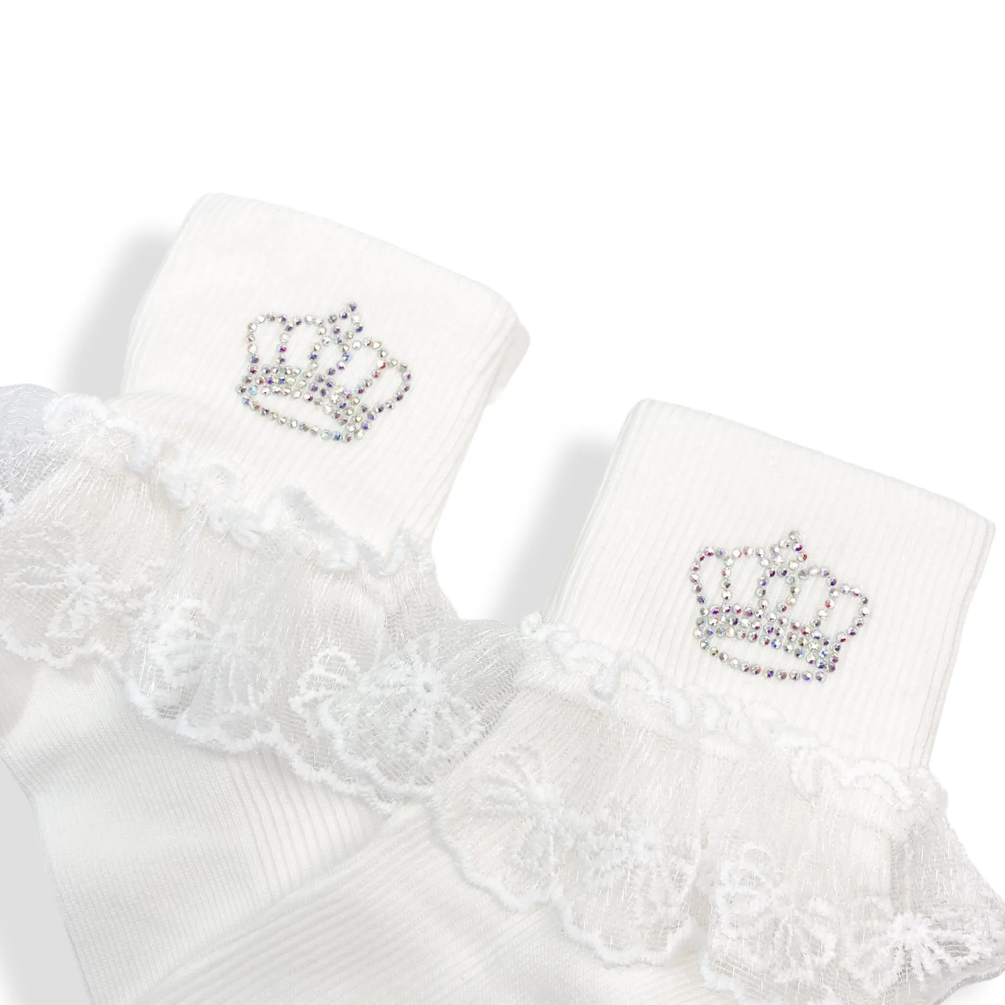 Crown Rhinestone Socks