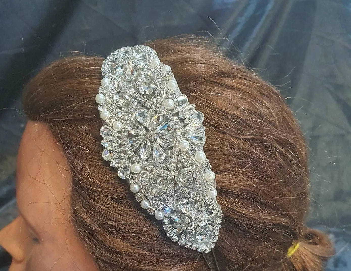 Crystal and Pearl tiara , side hair piece by Crystal wedding uk