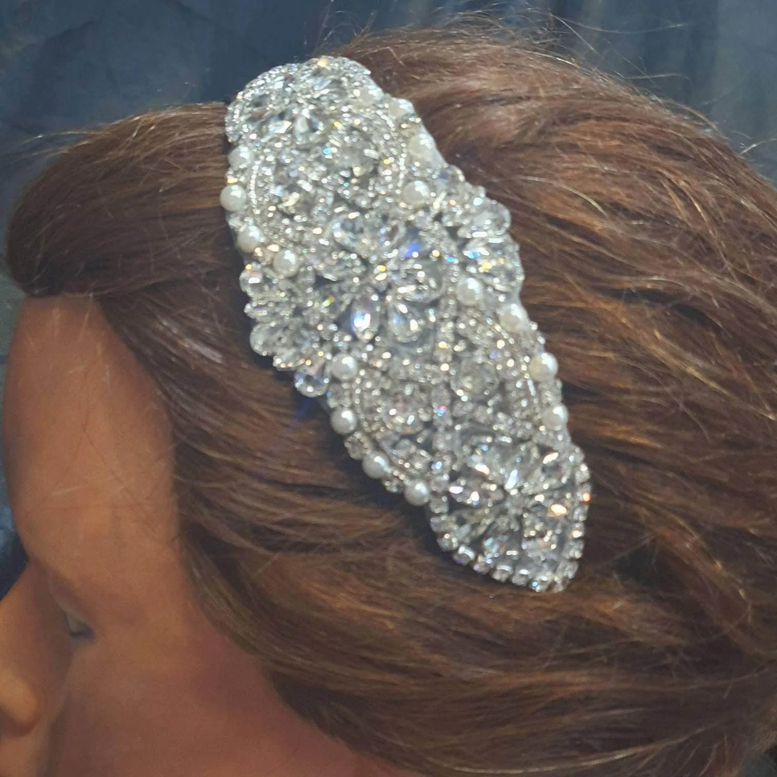 Crystal and Pearl tiara , side hair piece by Crystal wedding uk