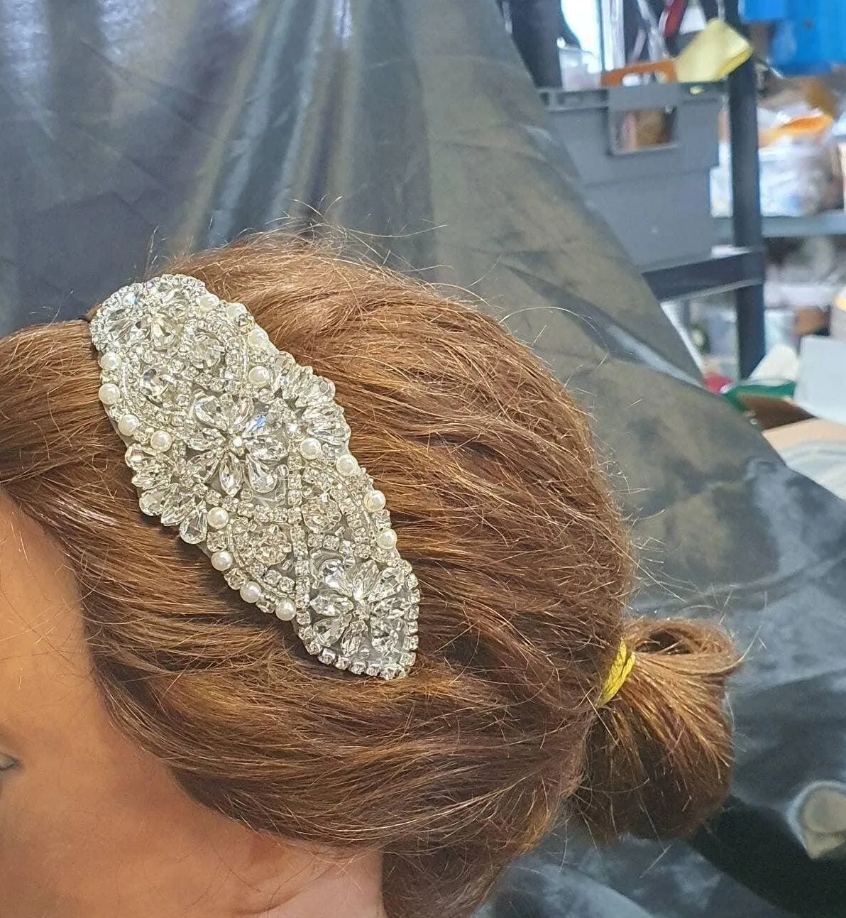 Crystal and Pearl tiara , side hair piece by Crystal wedding uk