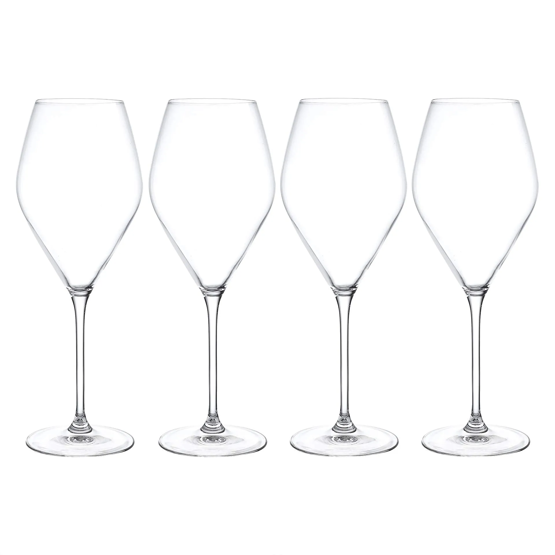 Crystal Champagne Flutes Glasses Set of 4 - Machine Made Glass (7 Ounce