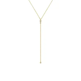 Cz & Opal Thin Chain Lariat