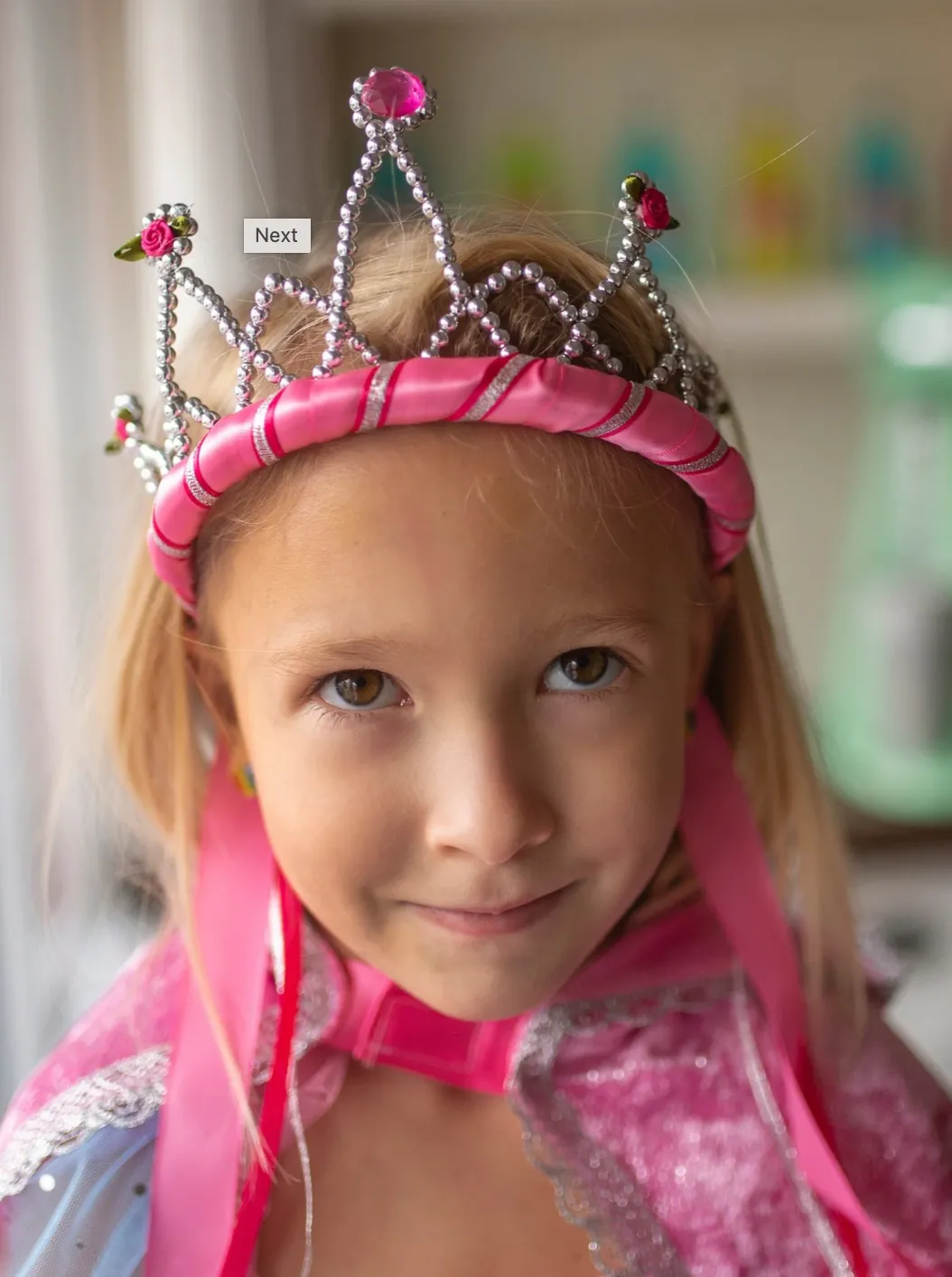 Dark Pink Ribbon Tiara