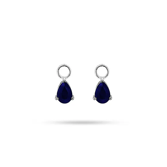 Detachable Blue Sapphire Pear Only Drops