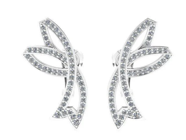 Diamond Bow Earrings