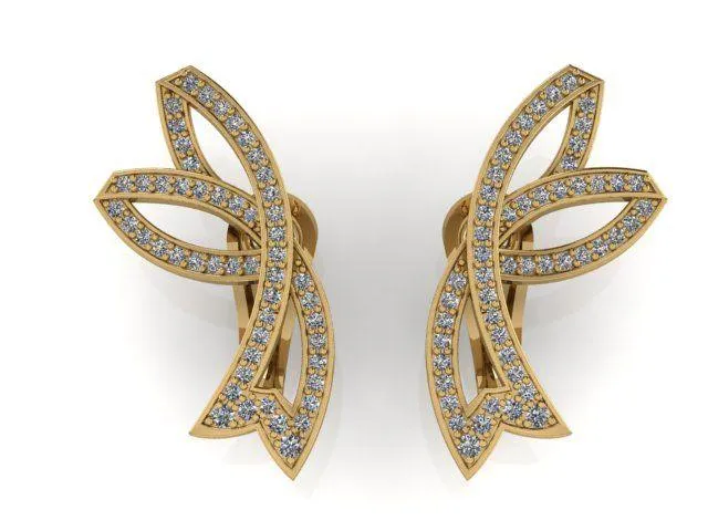 Diamond Bow Earrings