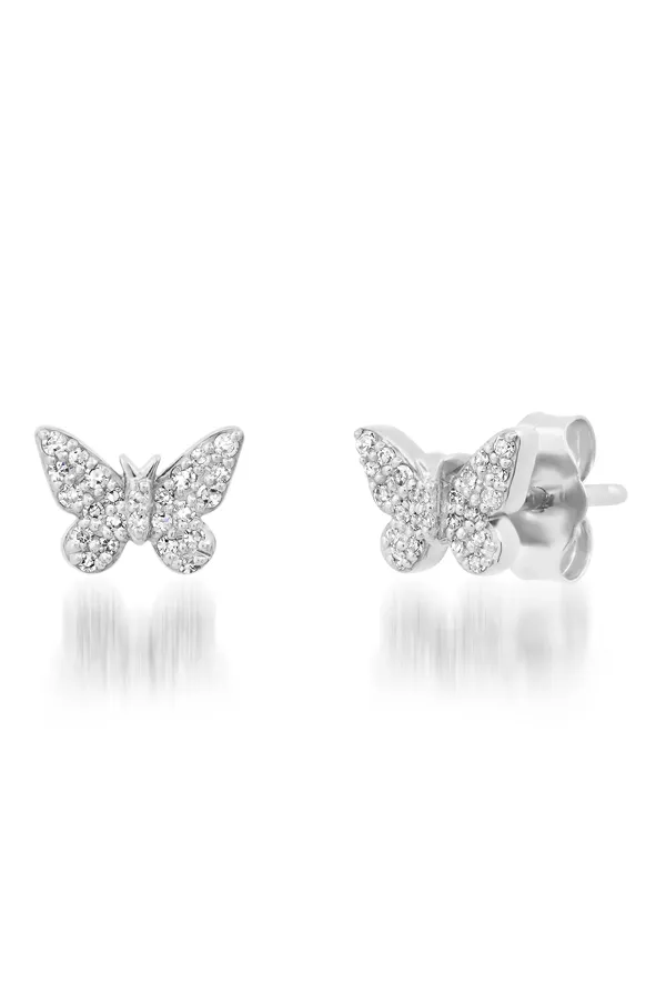 Diamond Butterfly Studs