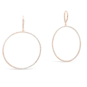 Diamond Hoop Dangle Earrings