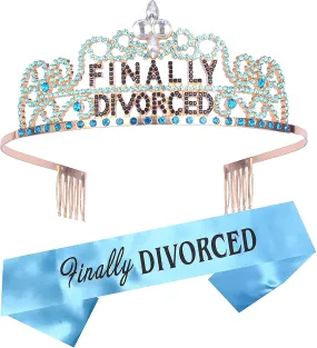 Divorce Party Decorations for Women, Finally Divorced Tiara and Sash, Happy Divorce Party