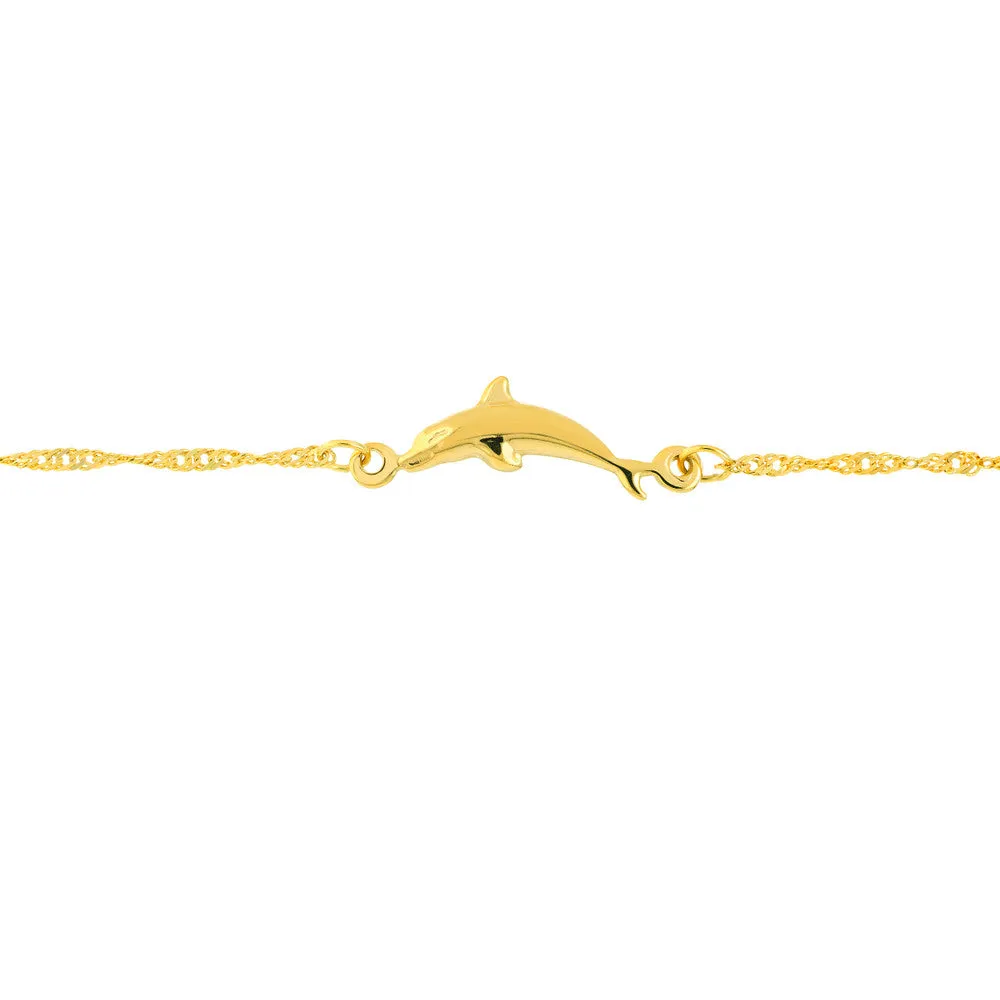 Dolphin Trio Adjustable Anklet