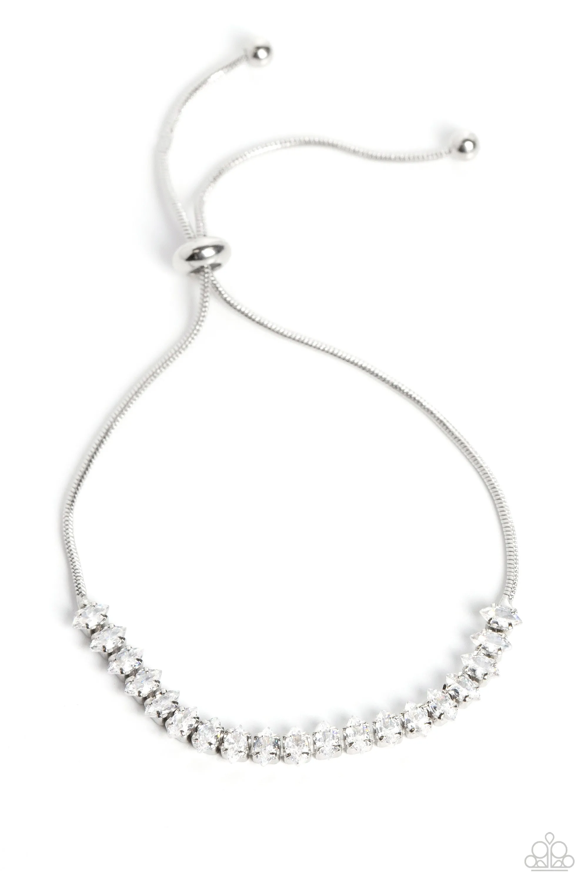 Dynamic Diamonds - White Rhinestone Anklet - Paparazzi Accessories