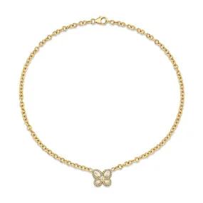 Eau De Rose Cut Diamond Butterfly Choker | Ready to Ship