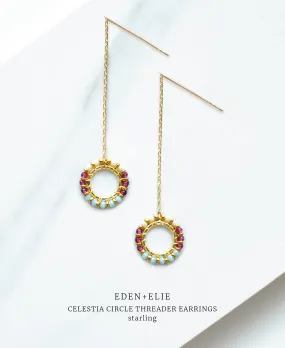 EDEN   ELIE Celestia Circle Threader Earrings - Starling