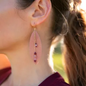 Ethereal Gemstone Leather Earrings