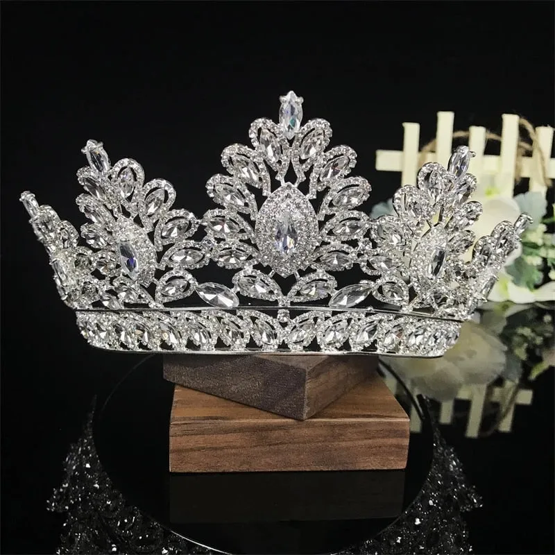 European Grand Crystal Crown for Bride or Quinceanera