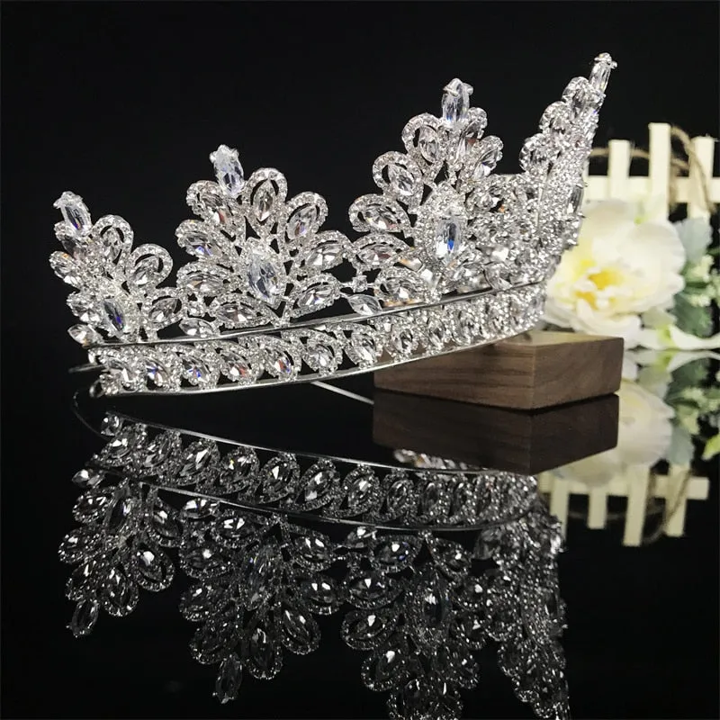 European Grand Crystal Crown for Bride or Quinceanera