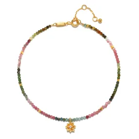 First Step Tourmaline Lotus Anklet