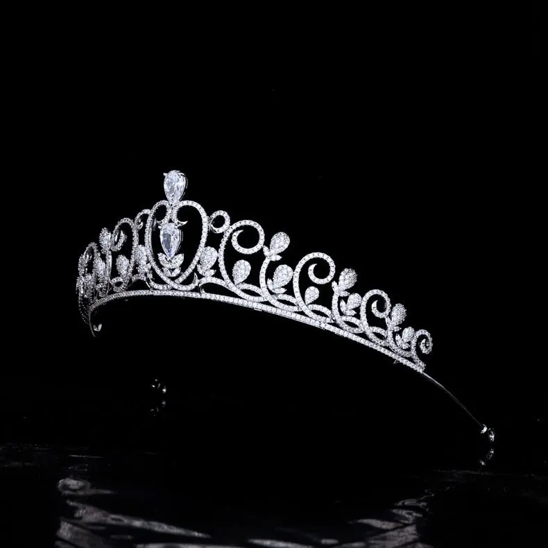 Full Zirconia Wedding Tiara,Crystal Silver Tiaras for Bride,Prom,Gatherings Party Head Accessories,Hair Accessories for Women