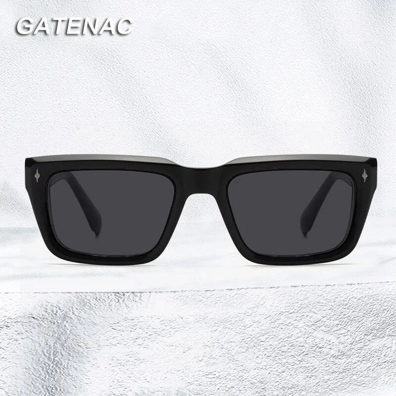 Gatenac Men's Full Rim Square Acetate Frame Polarized Sunglasses Tyj68